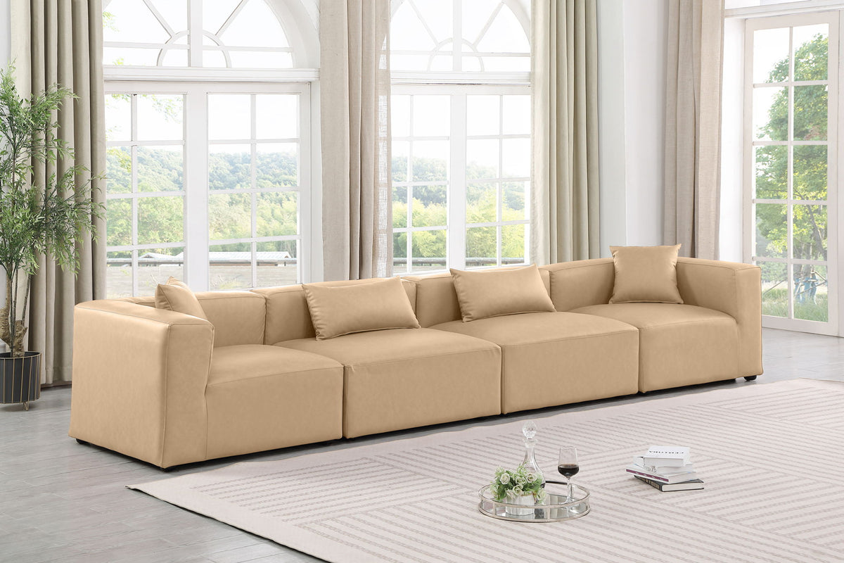 Cube - Modular 4 Piece Sofa - Tan