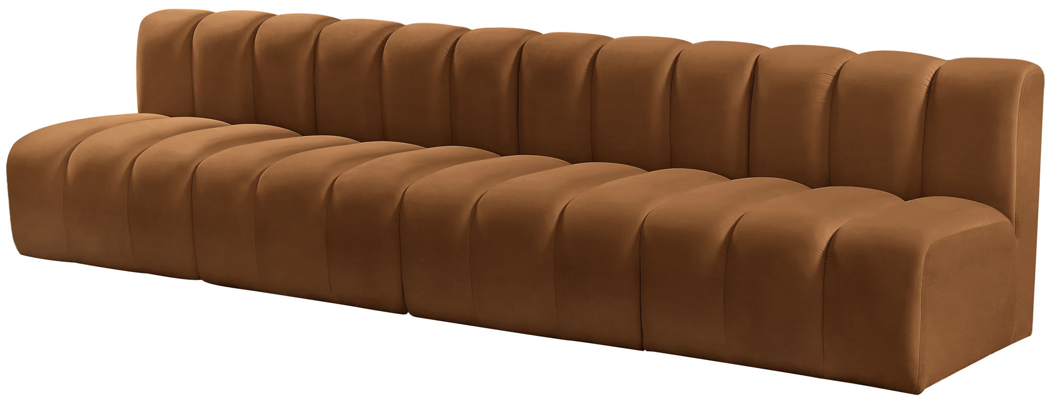 Arc - Velvet 4 Pieces Modular Sofa - Saddle