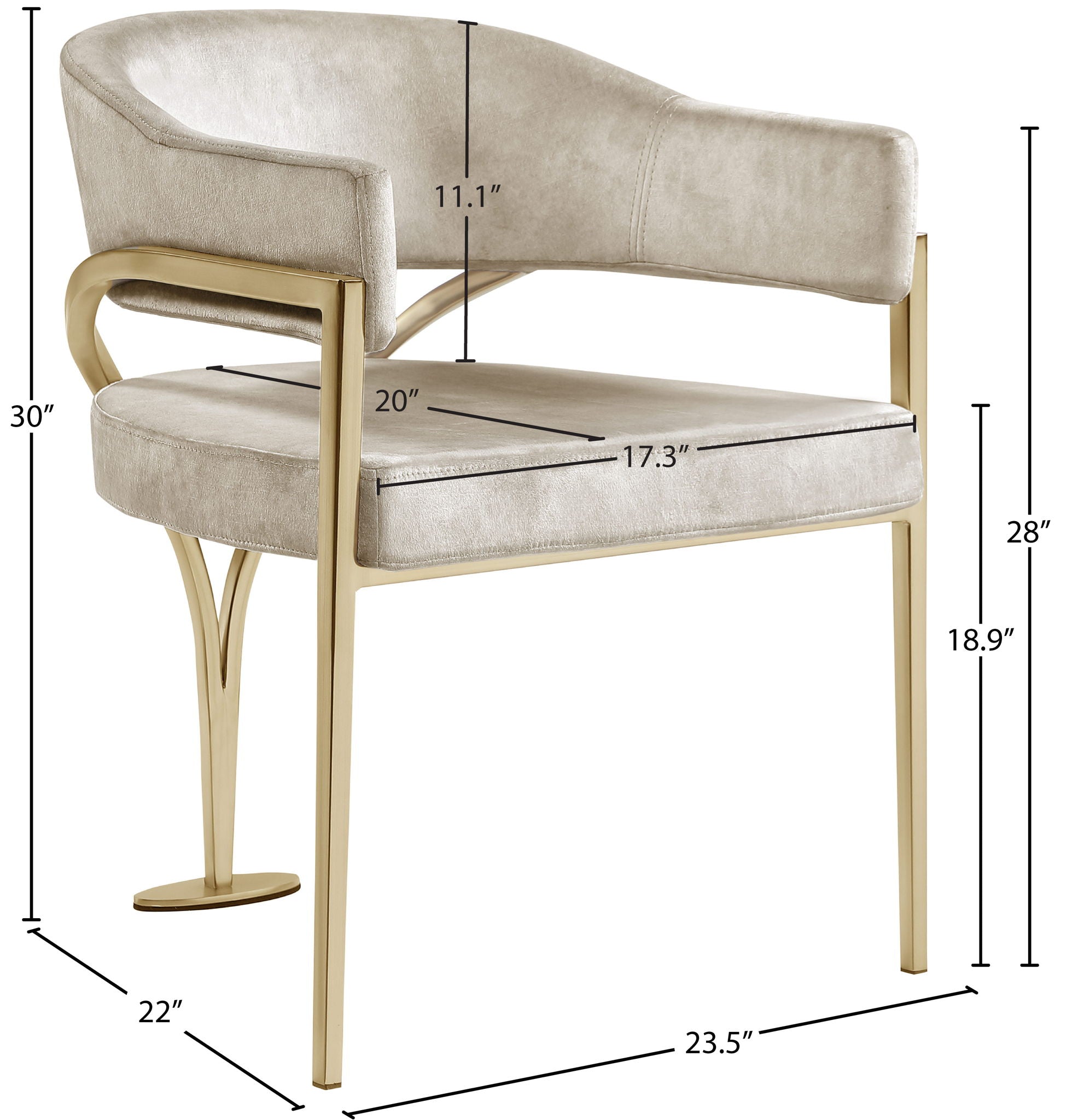 Madelyn - Dining Chair (Set of 2) - Brushed Brass