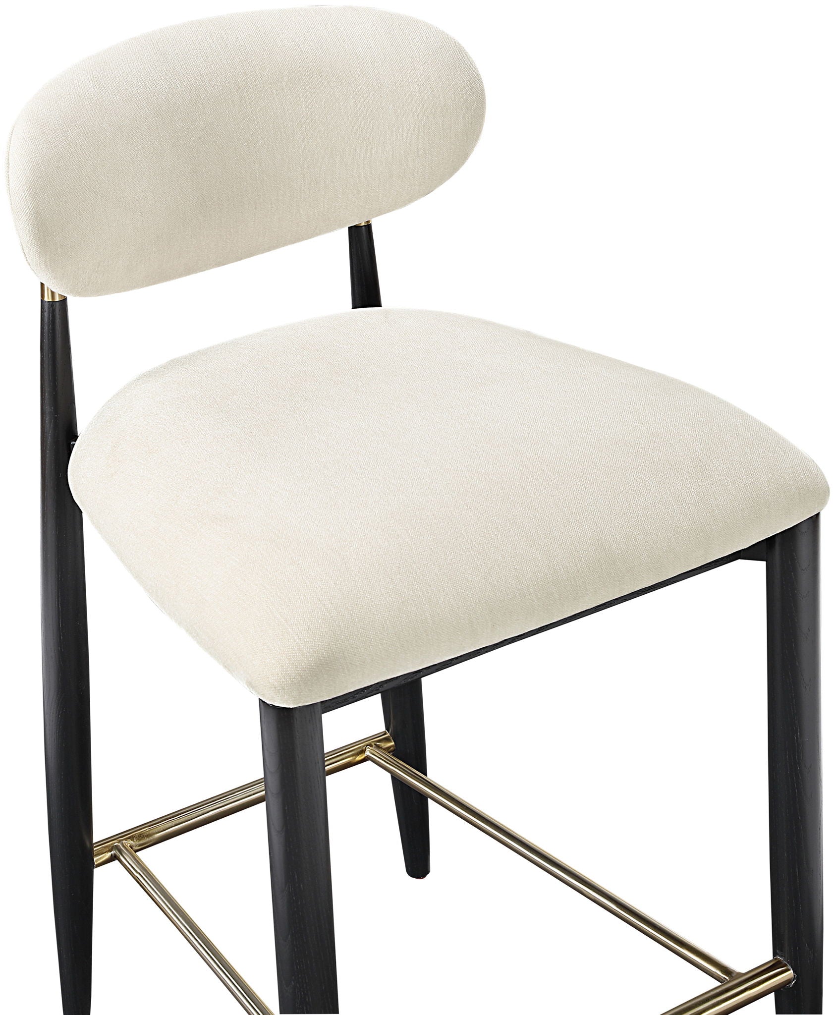 Riccio - Fabric Stool - Black Frame
