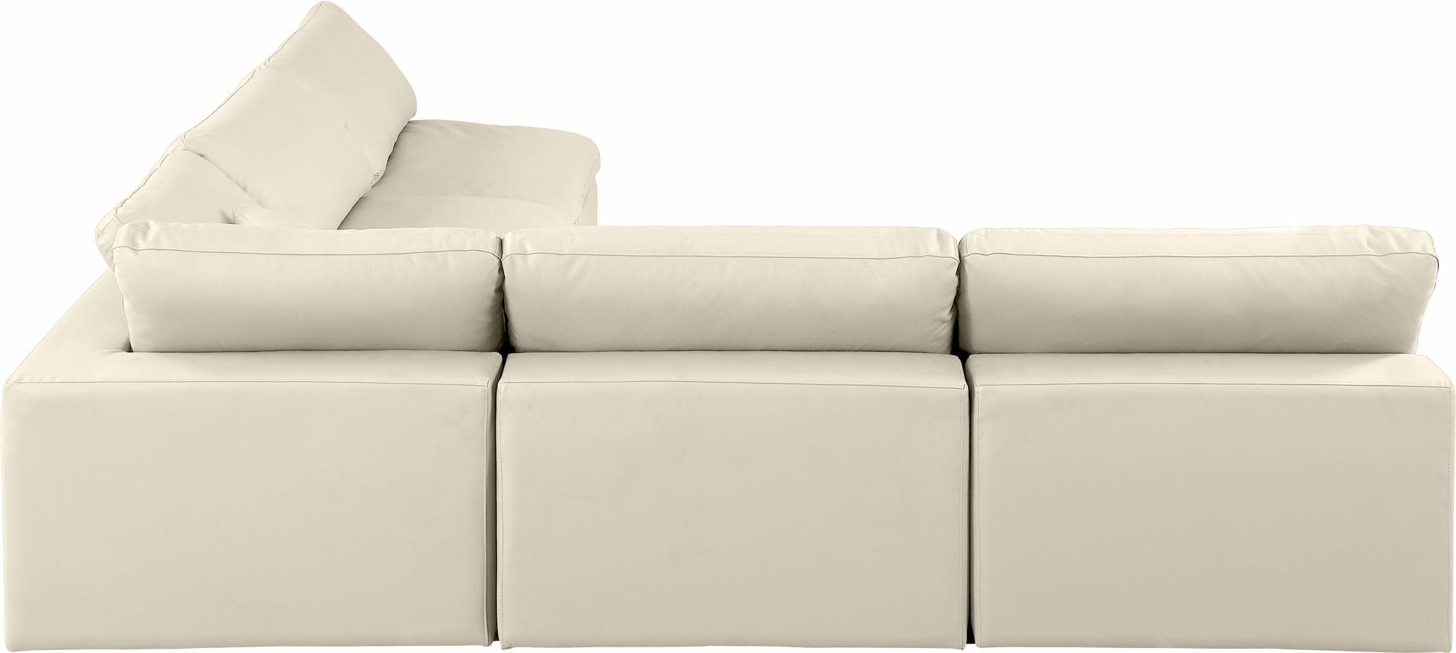 Comfy - 5 Piece Faux Leather Modular Corner Armless Sectional