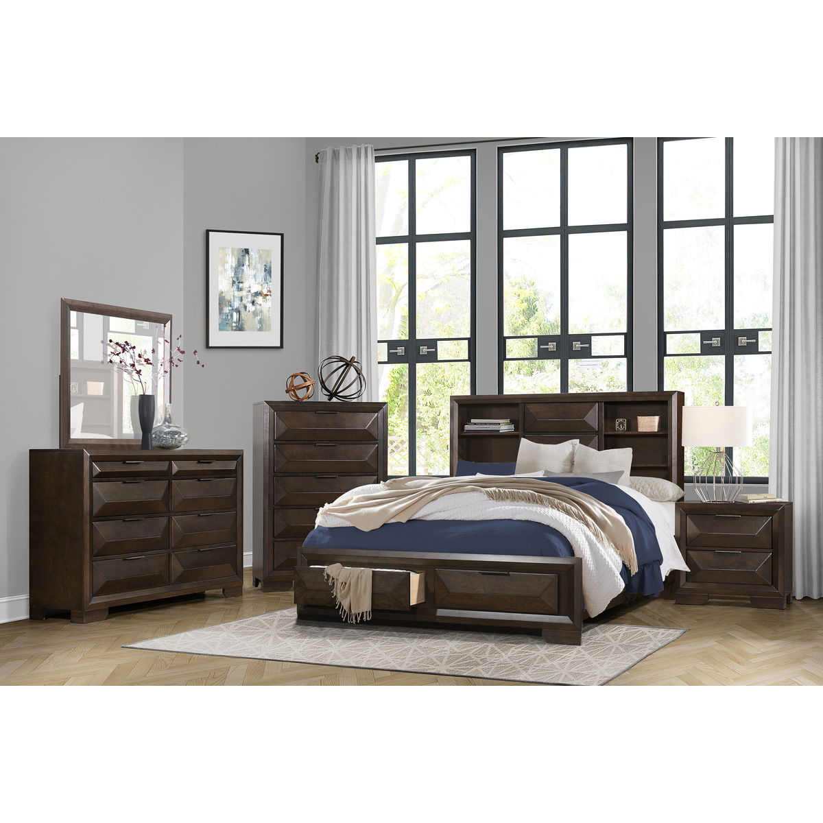 Chesky - Platform Bed With Storage Footboard