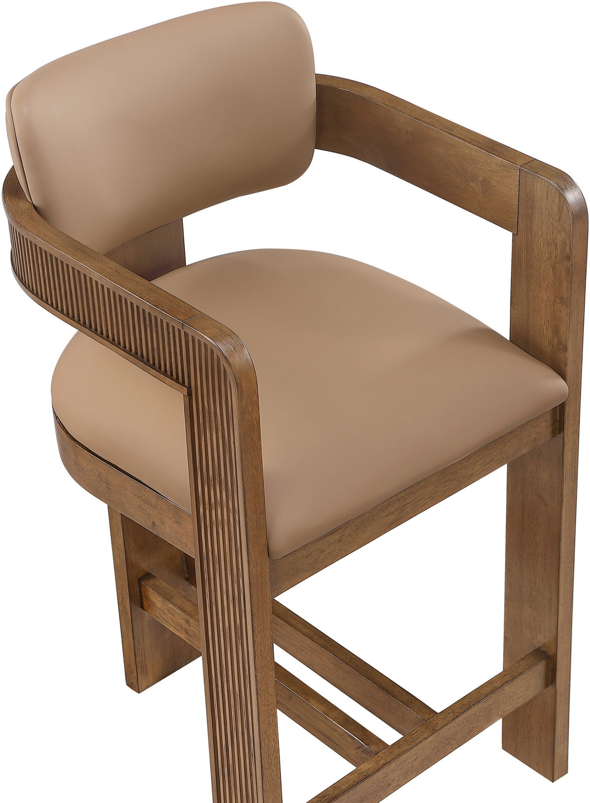 Sacha - Vegan Leather Upholstered Counter Stool With Brown Base