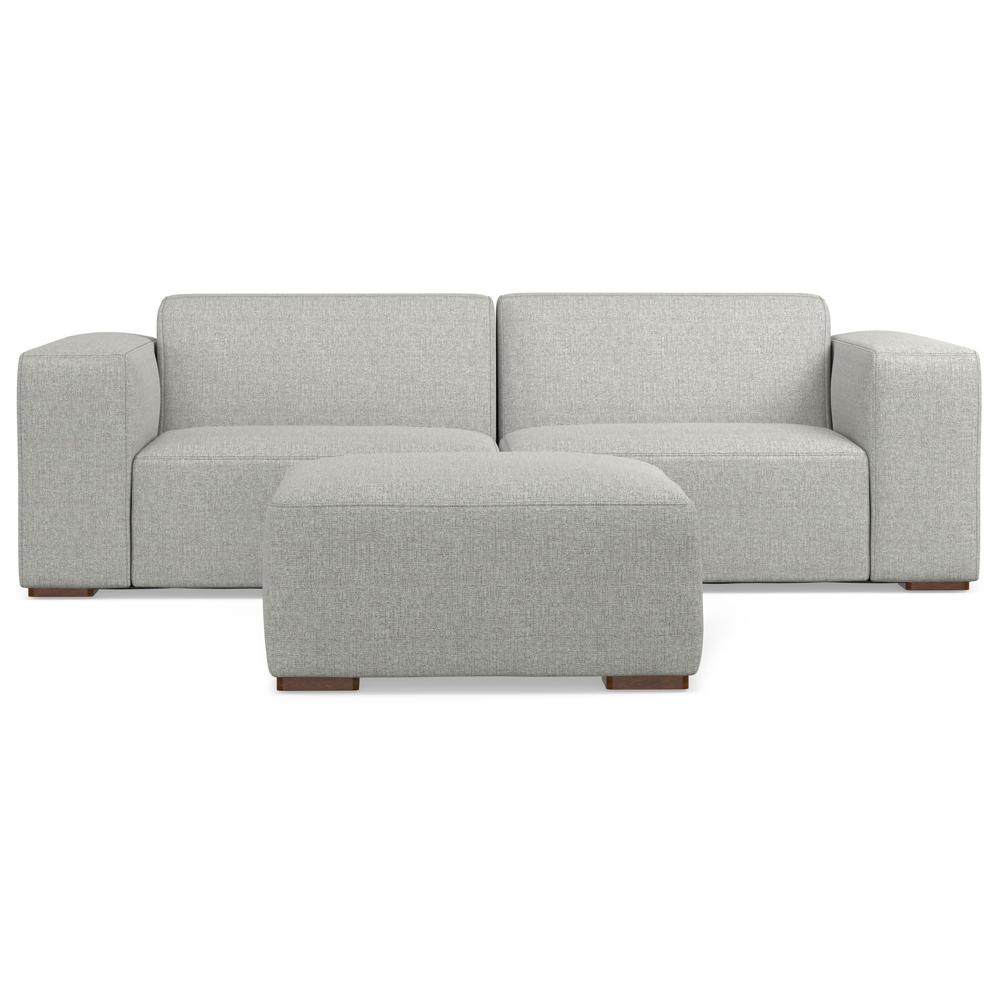 Rex - 2 Seater Sofa And Ottoman - Gray