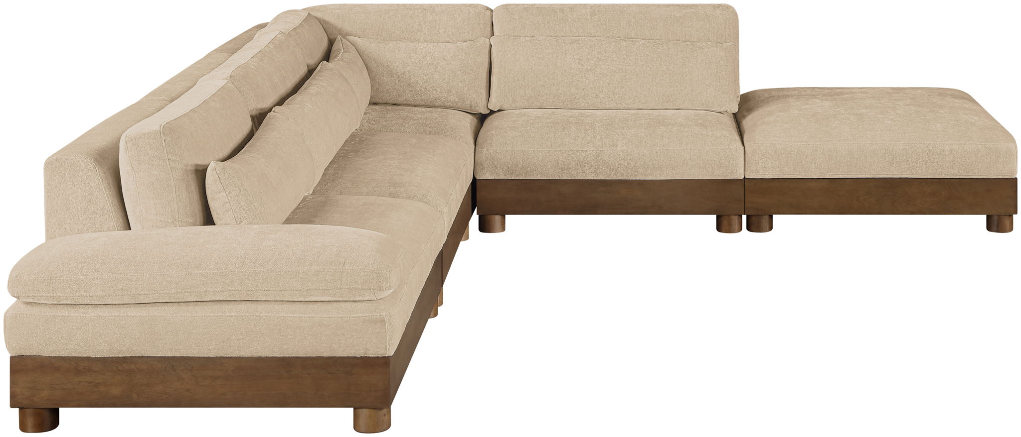 Turin - Chenille Fabric Upholstered Modular Sectional - Beige