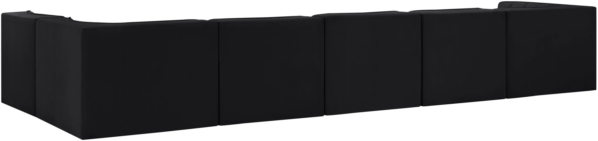 Rummi - Velvet Performance Fabric Upholstered 6 Piece Modular Sectional, L-Shaped (Right)