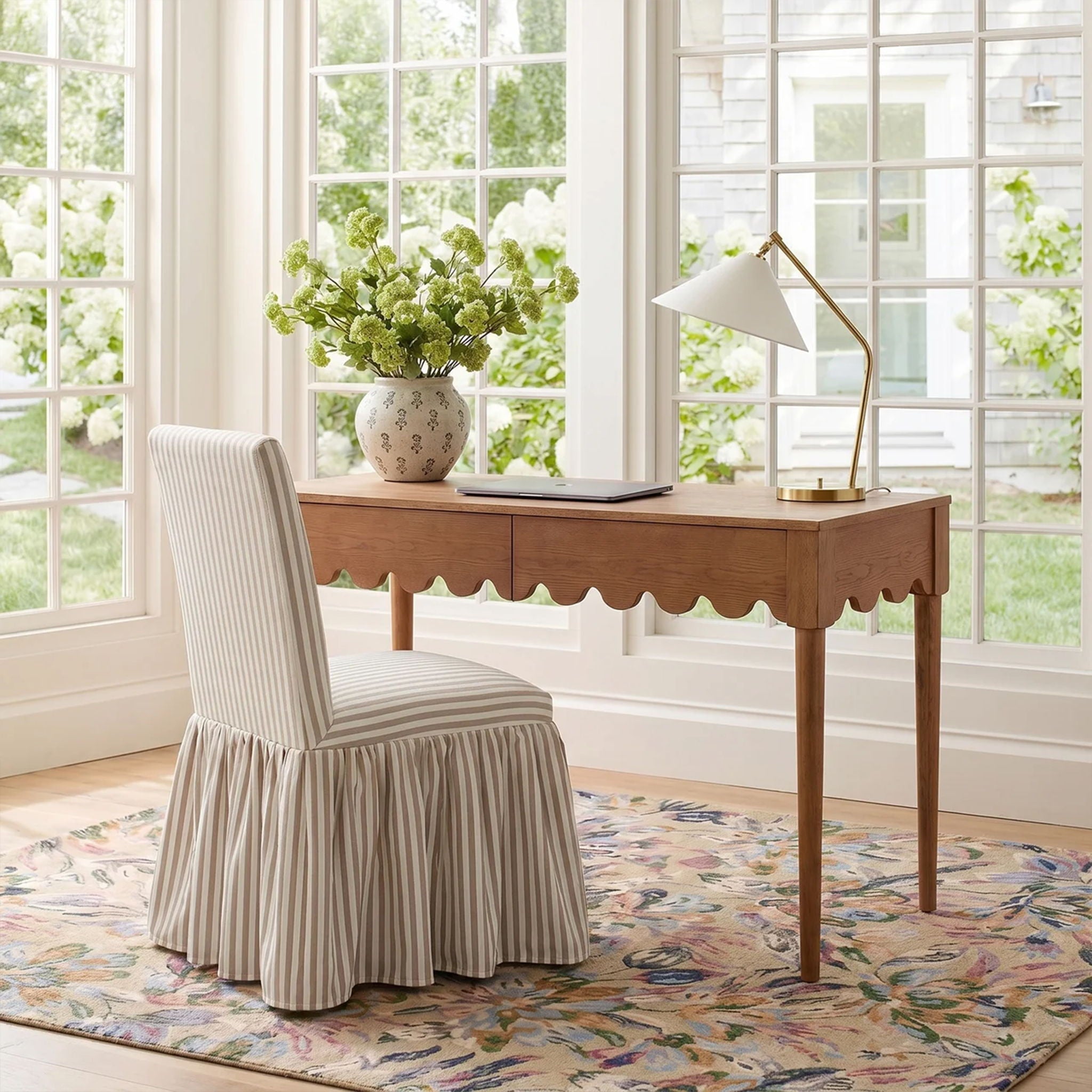 Gertrude - Striped Linen Dining Chair