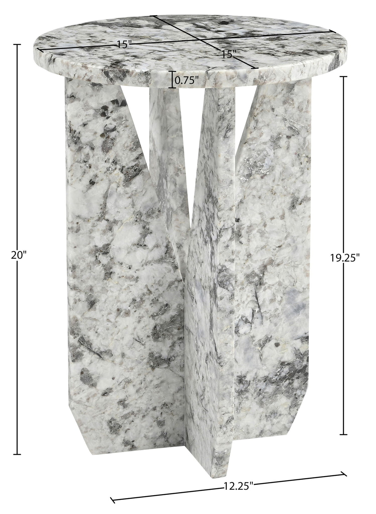 Alba - Genuine Marble End / Side Table