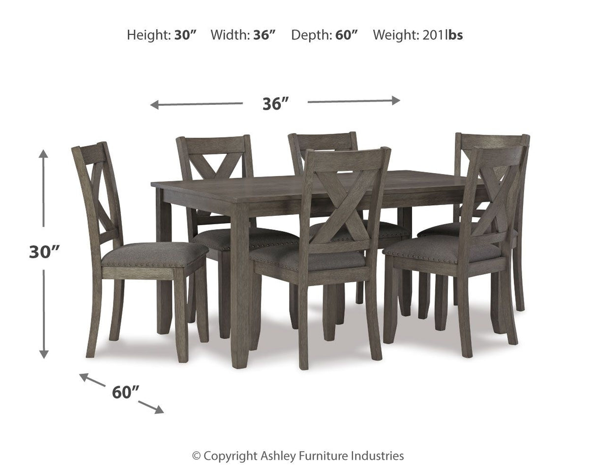 Caitbrook - RECT DRM Table Set (Set of 7) - Gray