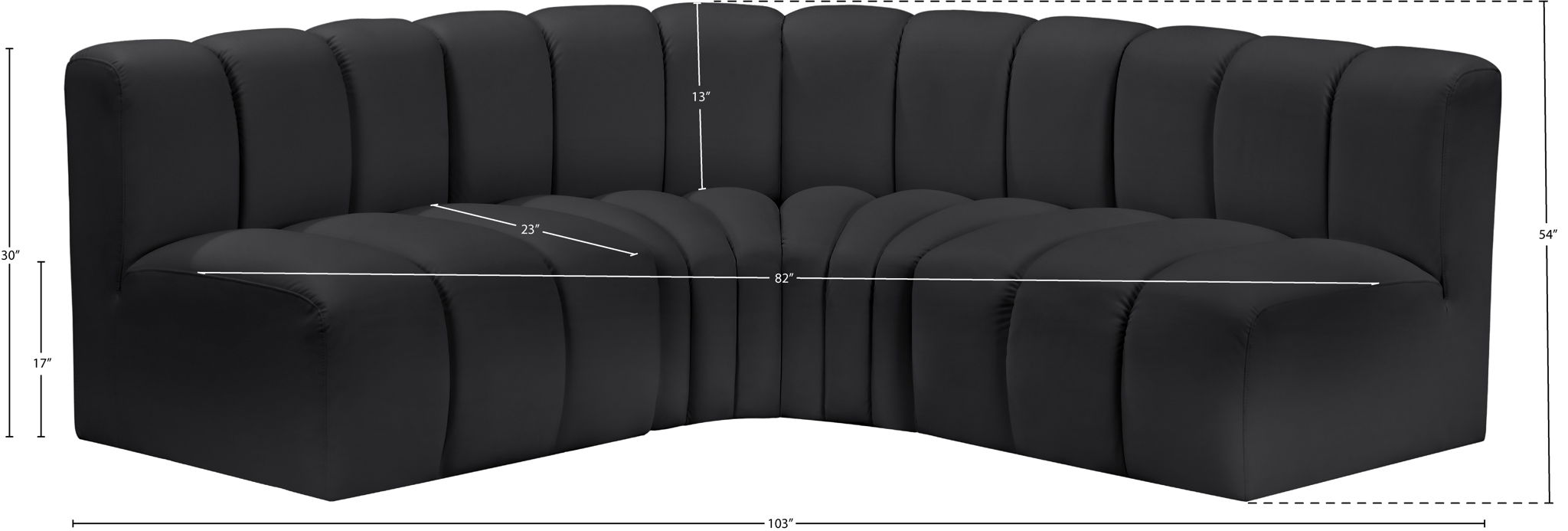 Arc - Faux Leather 4 Piece Corner Modular Sofa