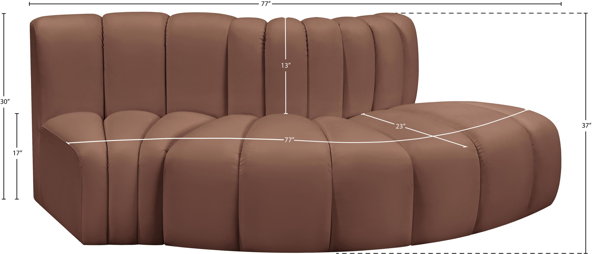 Arc - Faux Leather 3 Piece Modular Sofa