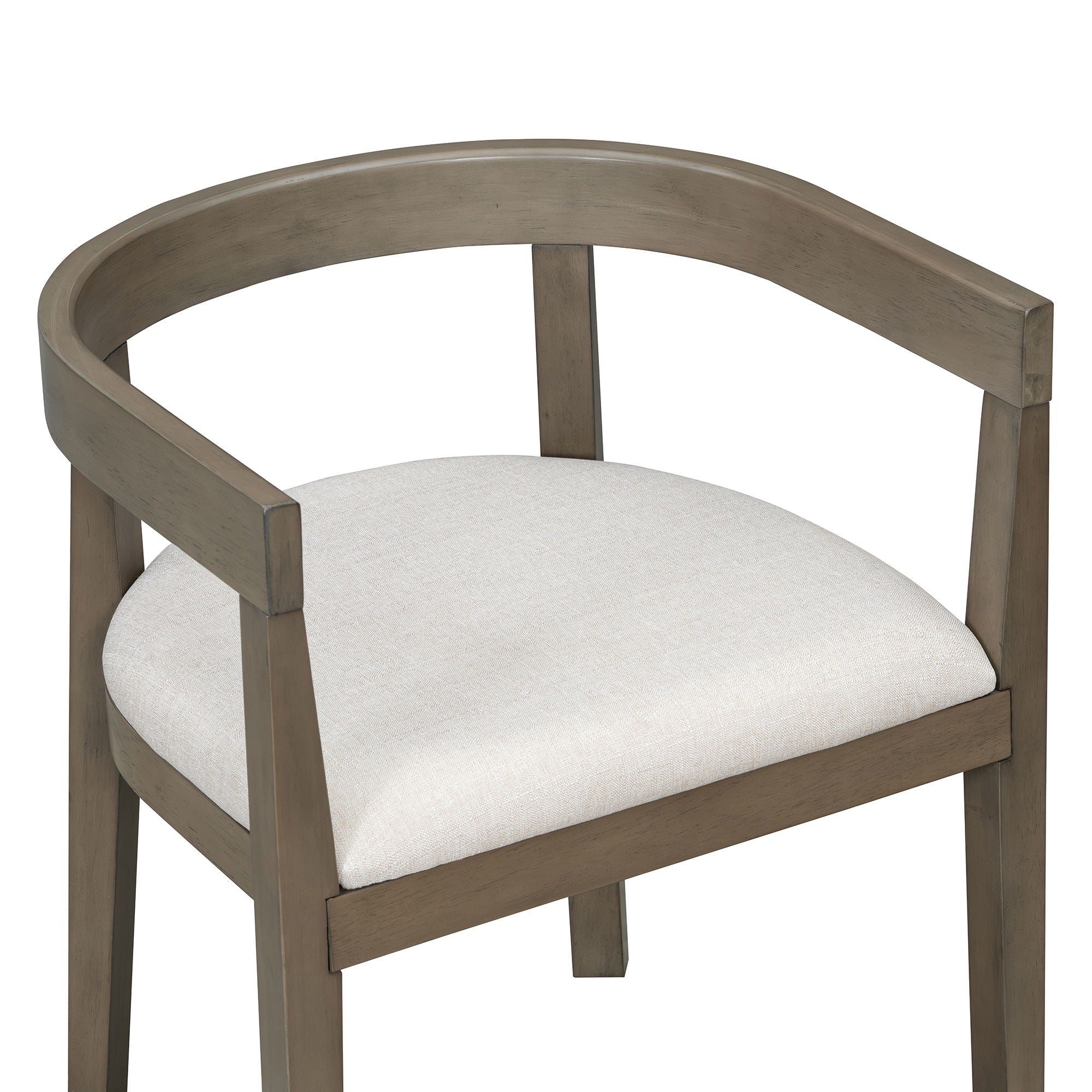 Rectangular Dining Table Set For 6 With Upholstered Barrel Back Chairs