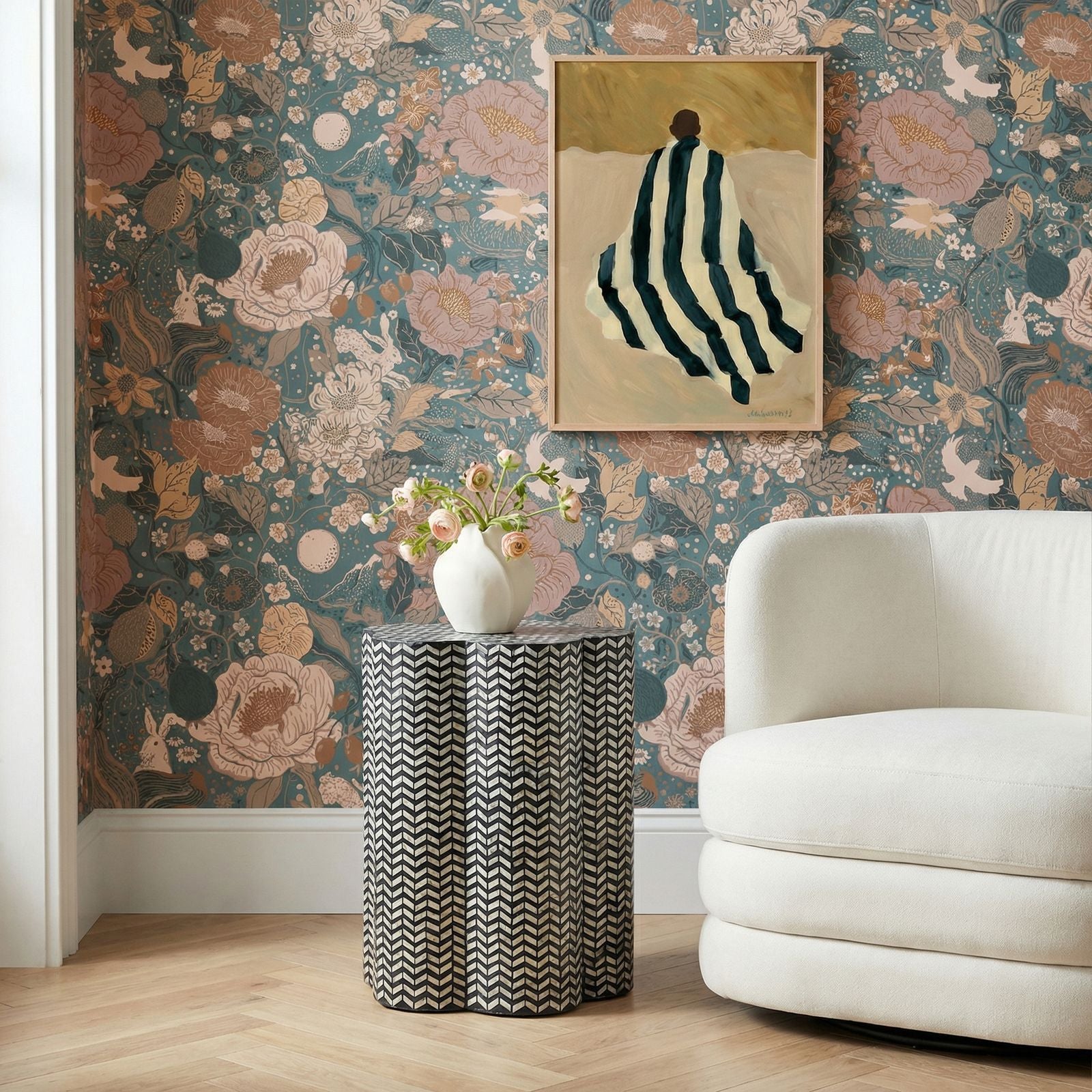 Mother Of Pearl Shell Side Table - Truffle