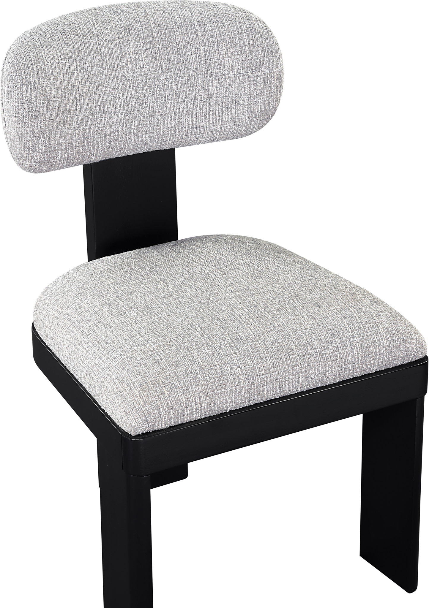 Timbra - Linen Textured Fabric Upholstered Dining Chair (Set of 2) - Black Base