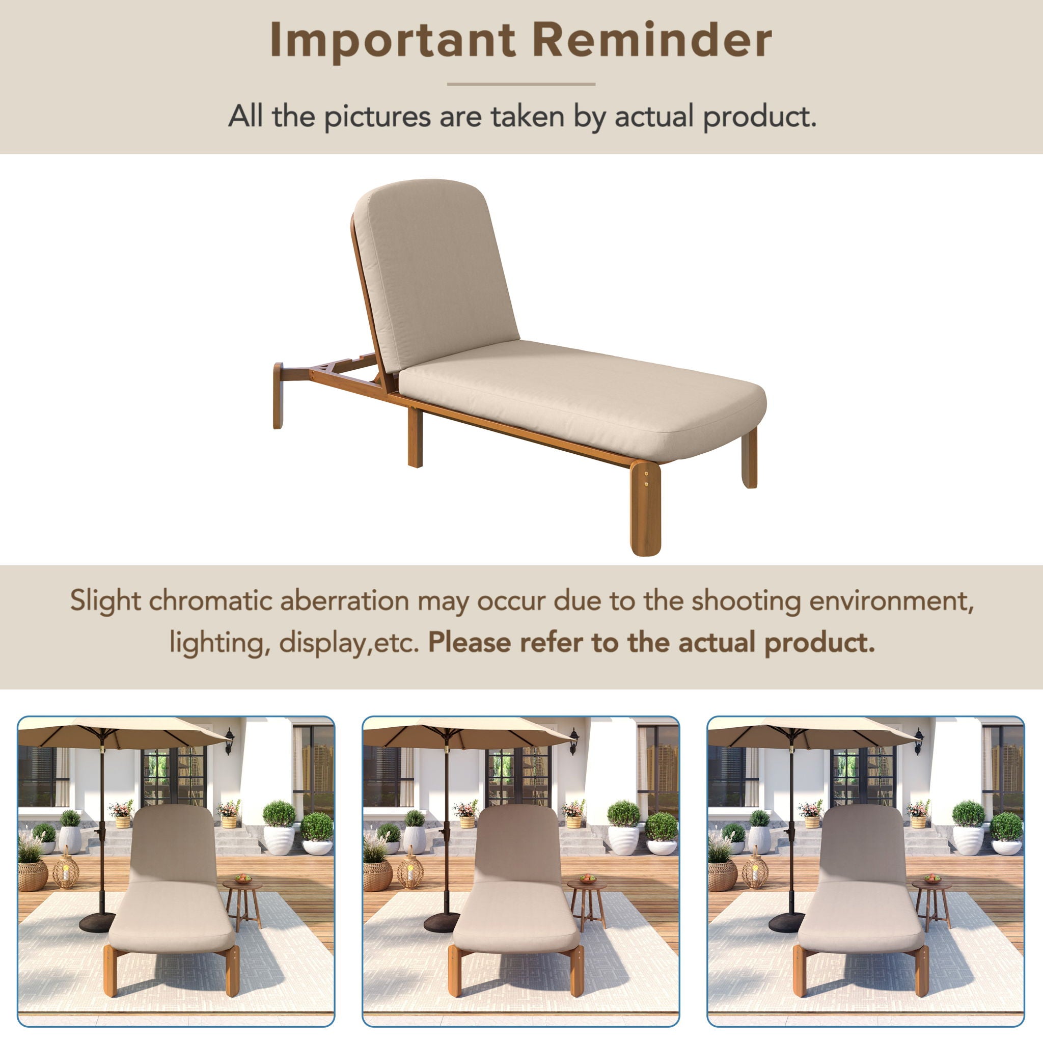 Outdoor Chaise Lounge With Adjustable Backrest