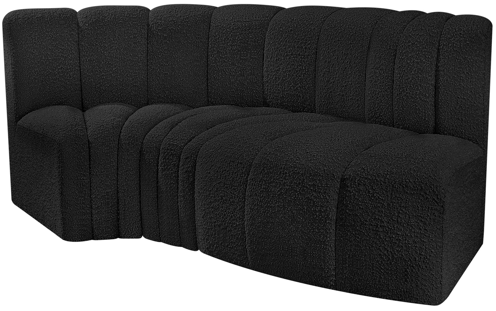 Arc - Boucle Fabric 3 Piece Modular L-Shaped Sofa