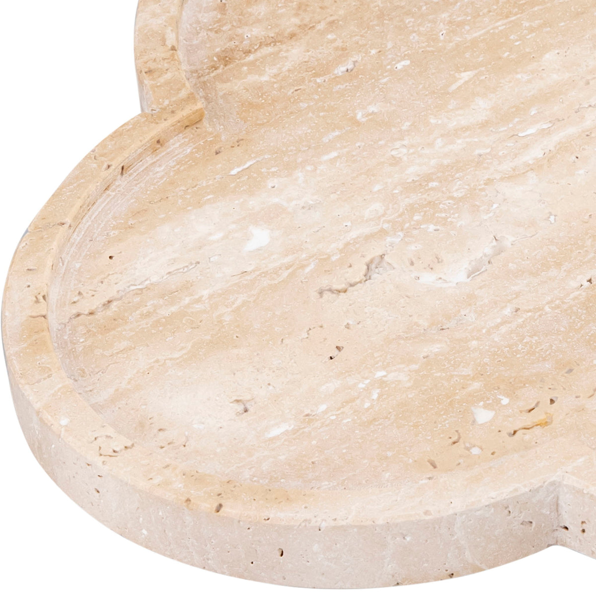 Rimini - Travertine Clover Shaped Tray - Natural