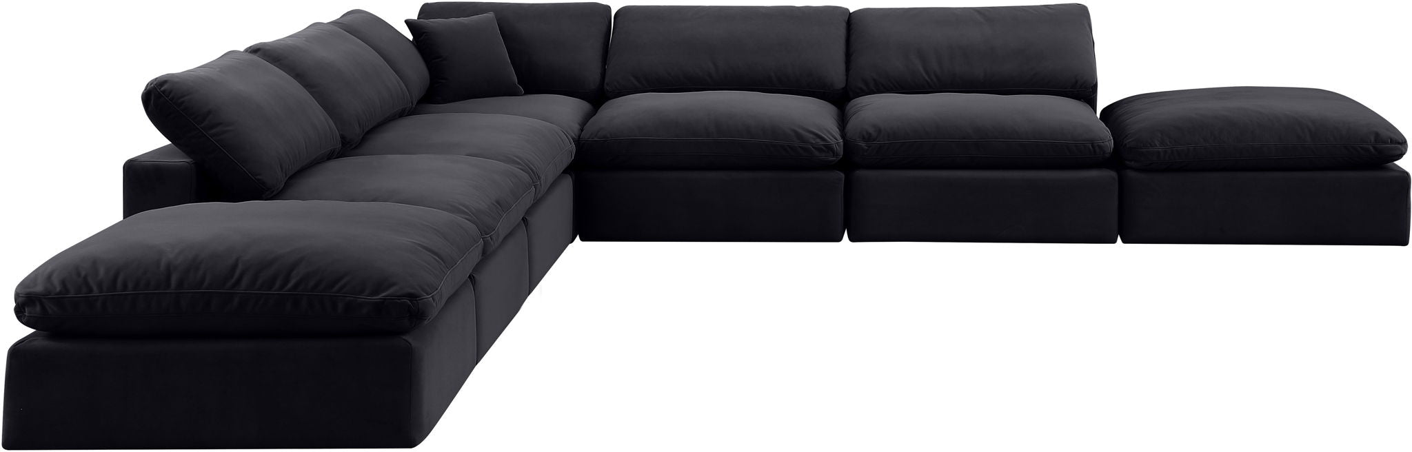 Comfy - 7 Piece Velvet Modular Corner Sectional