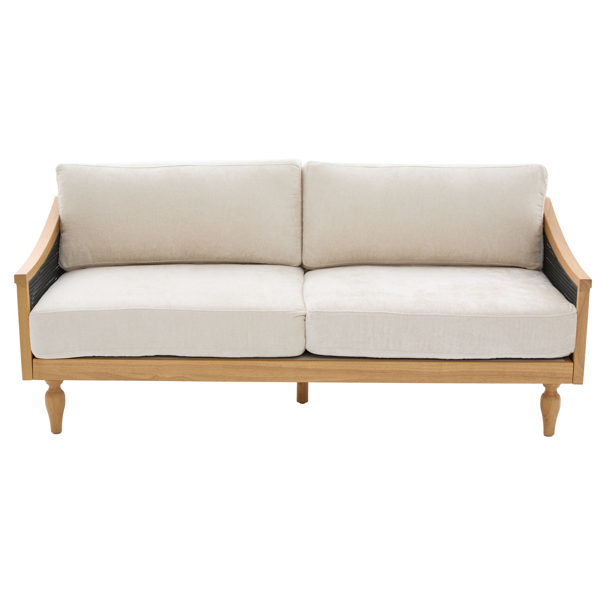 3 Seater Sofa With Rattan Armrests