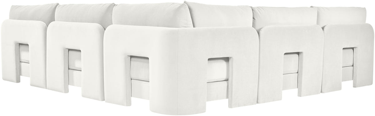 Hammond - Velvet Performance Fabric Upholstered 5 Piece Armless Sectional