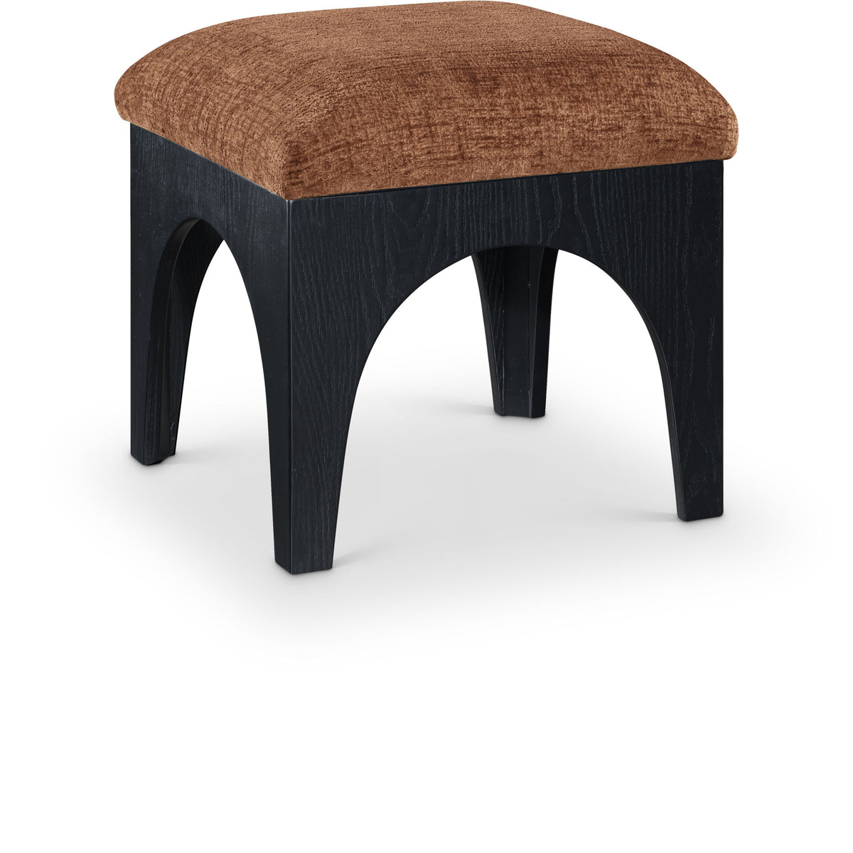 Lawson - Chenille Fabric Ottoman - Black Base