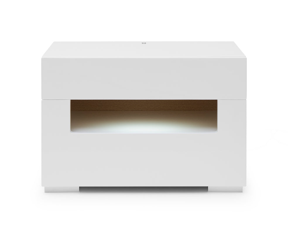 Ceres Modern White Lacquer Nightstand