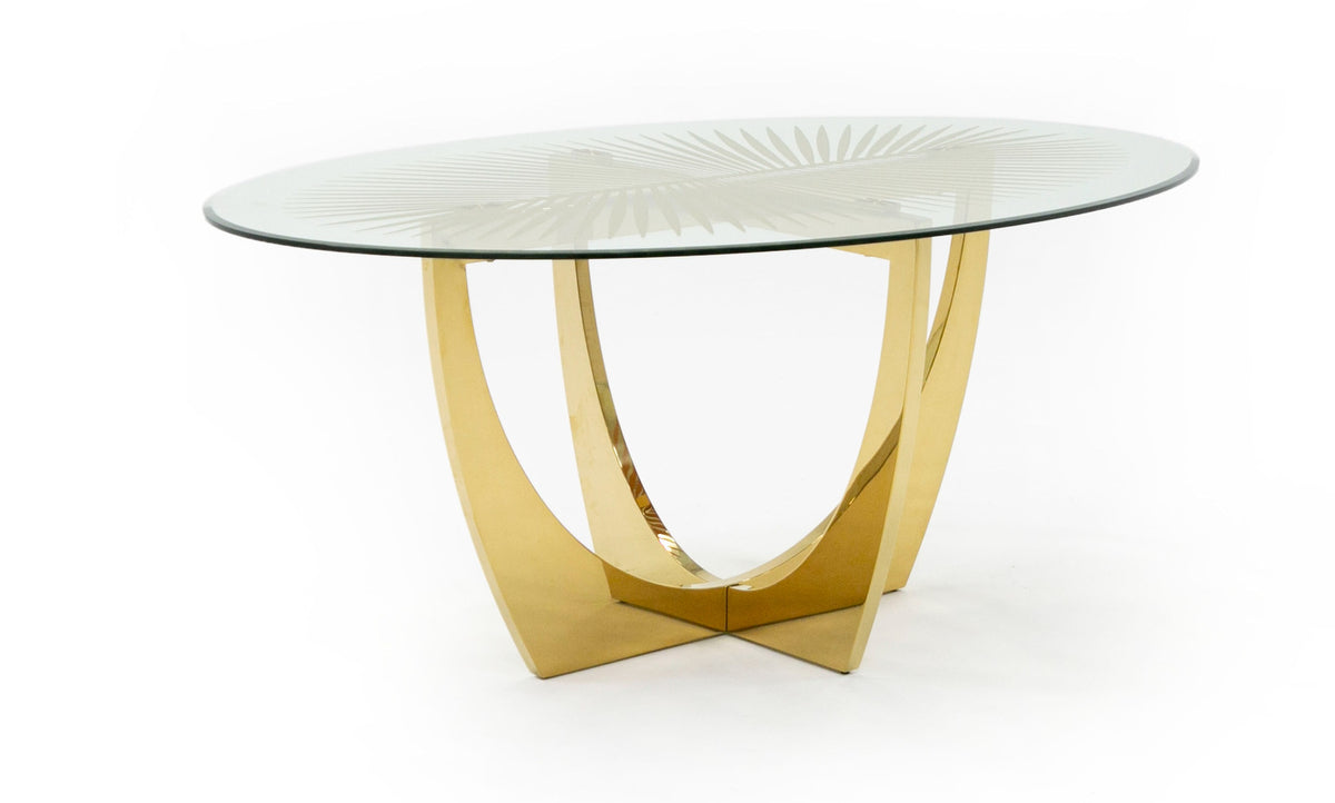 Chambers - Glass & Gold Dining Table