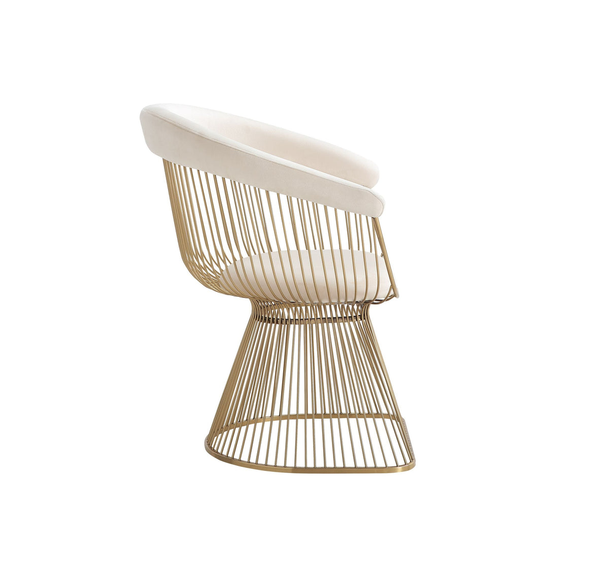 Chandler - Modern Beige Velvet & Gold Dining Chair