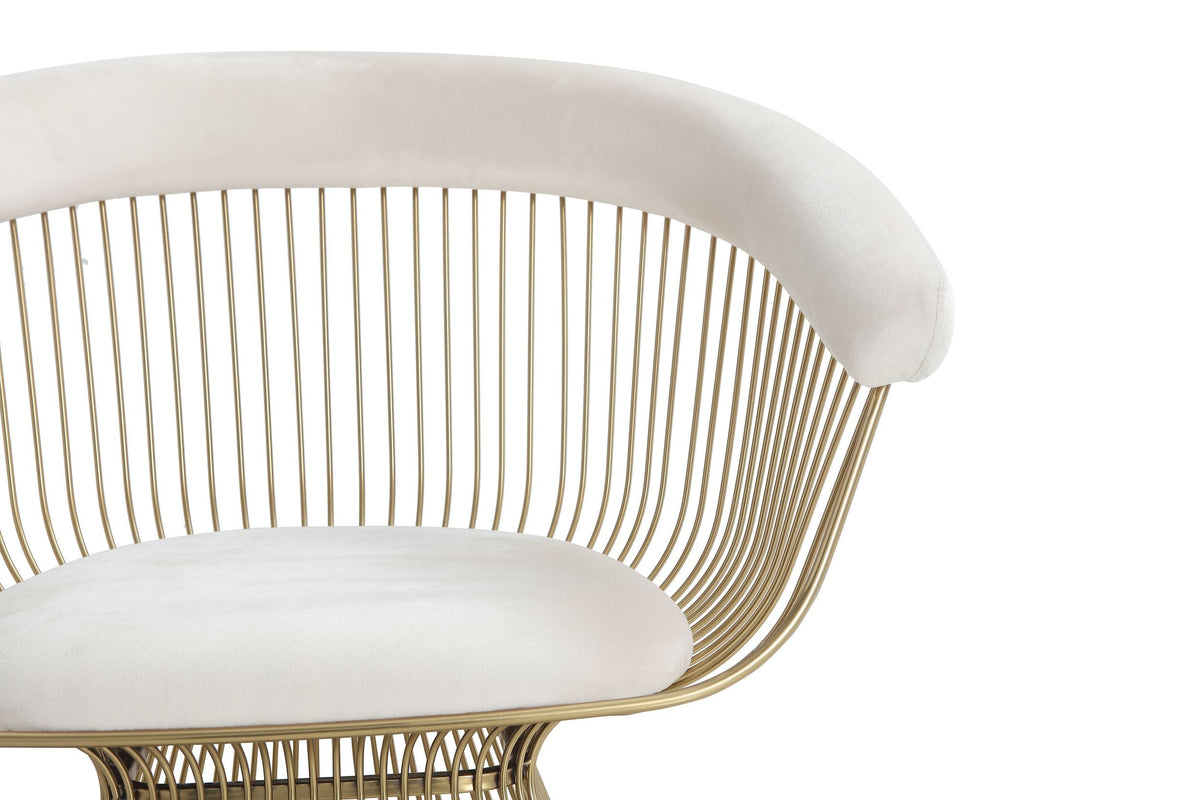 Chandler - Modern Beige Velvet & Gold Dining Chair