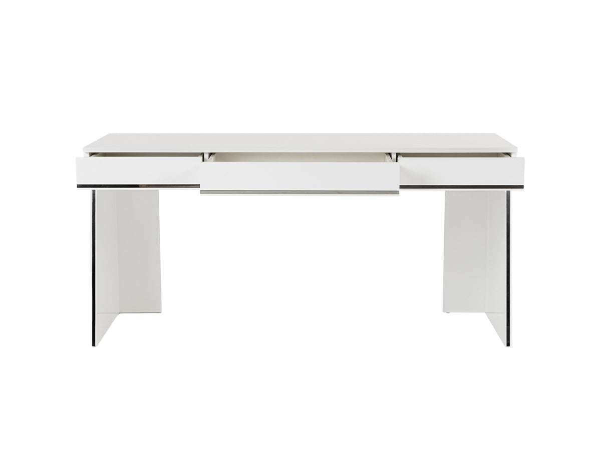 Chelsey- Modern White and Stainless Steel Desk