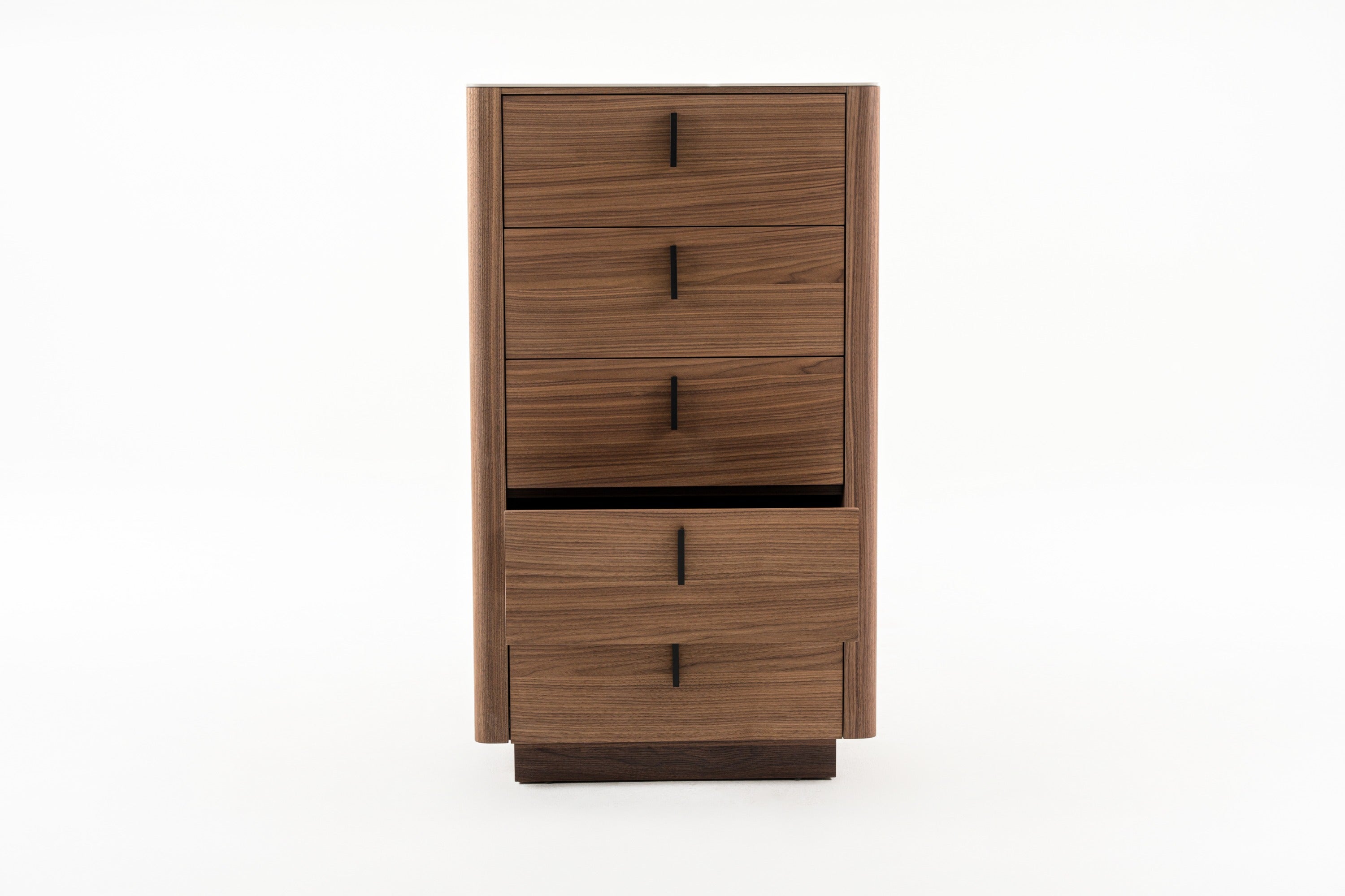 Modrest Chelton- Contemporary Walnut and White Ceramic Chest