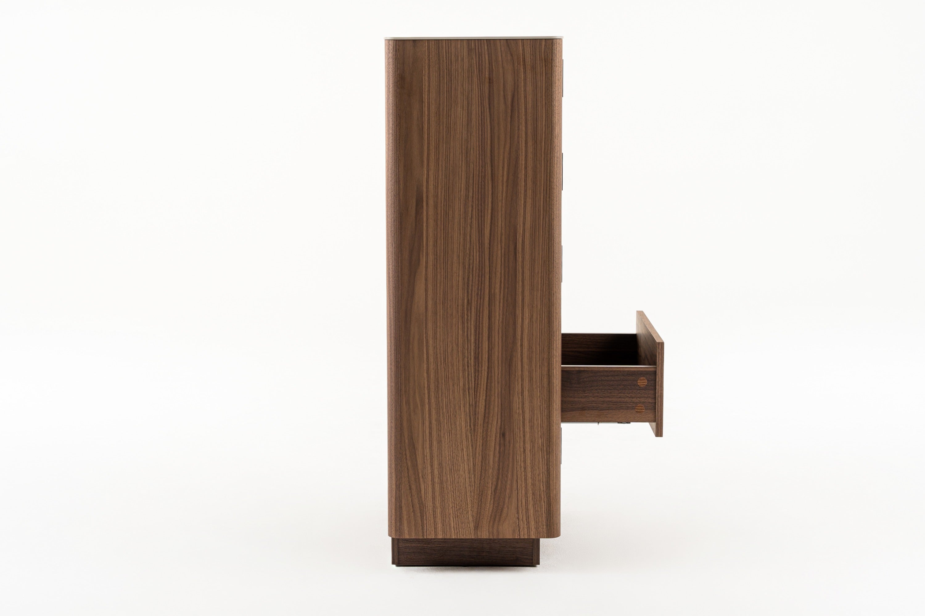 Modrest Chelton- Contemporary Walnut and White Ceramic Chest