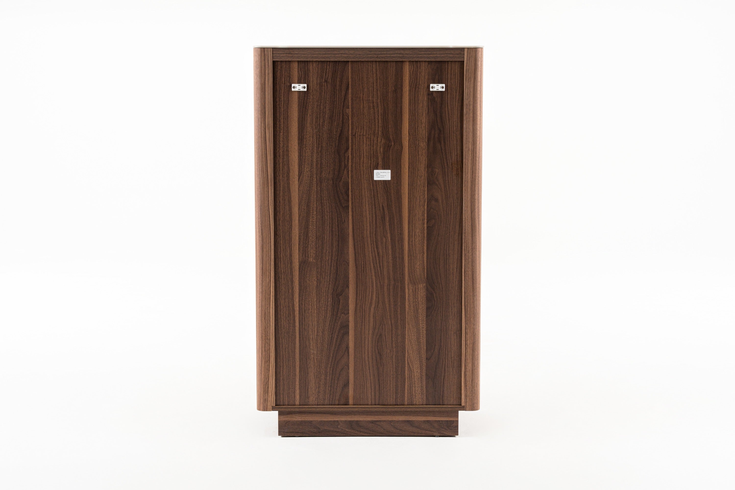 Modrest Chelton- Contemporary Walnut and White Ceramic Chest
