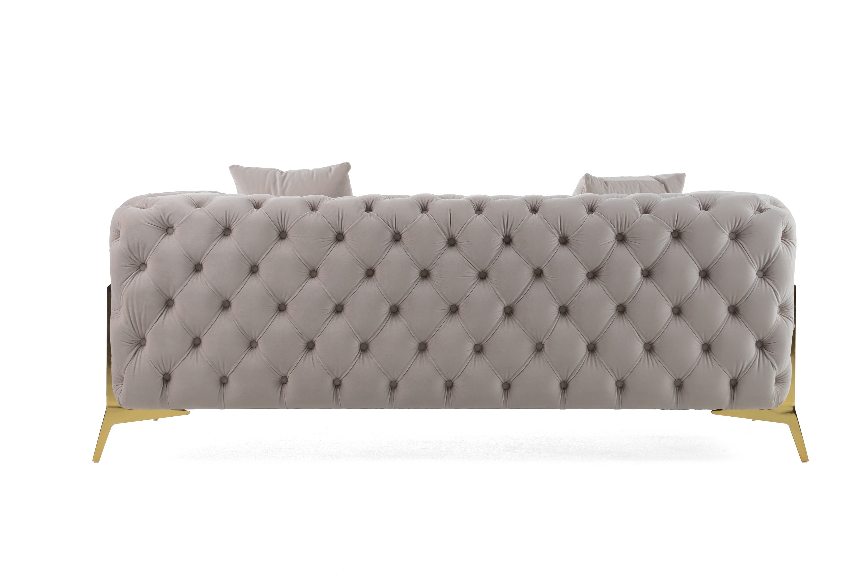 Divani Casa Clarice - Transitional Light Beige Velvet Loveseat