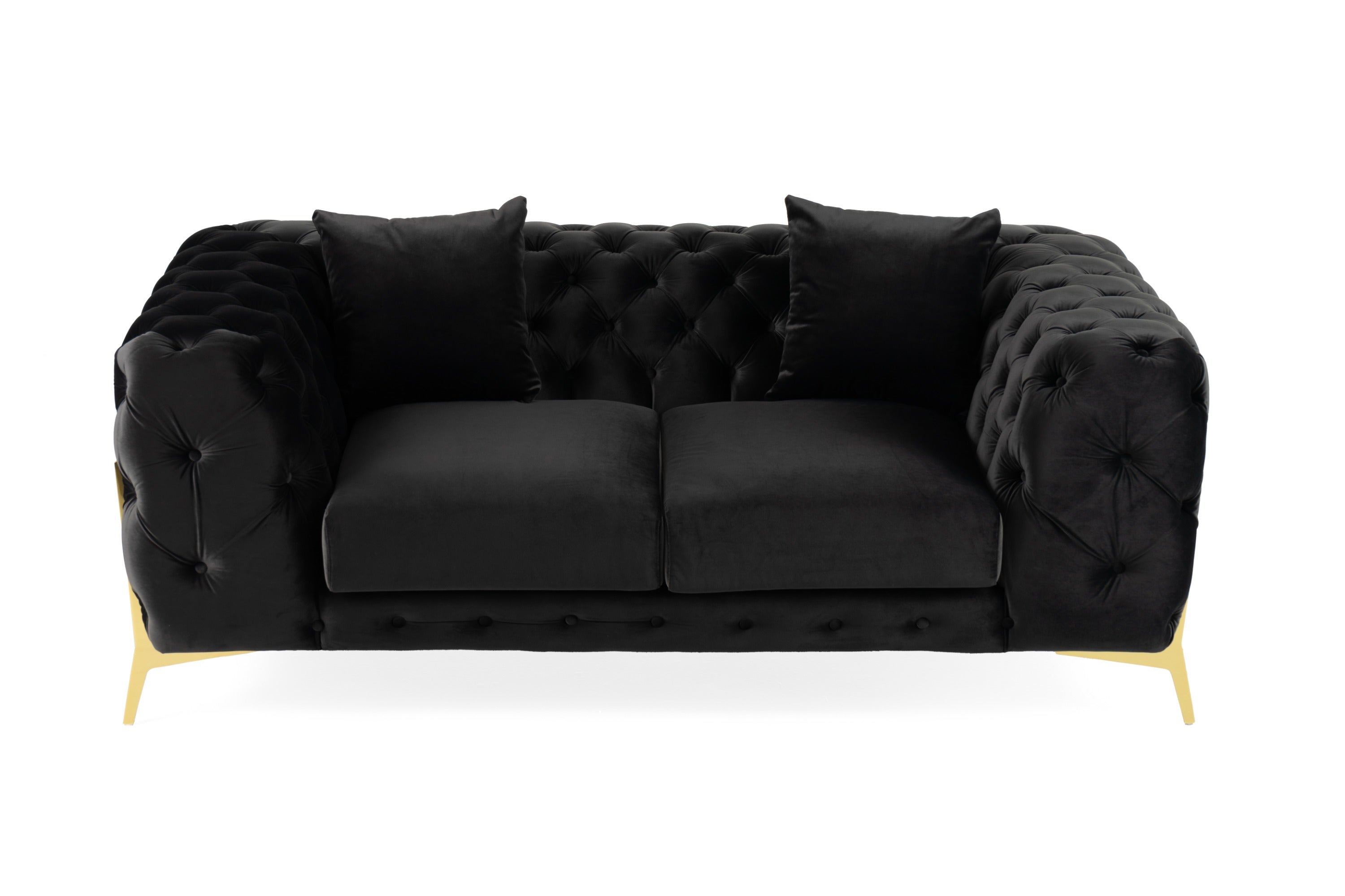 Divani Casa Clarice - Transitional Black Velvet Loveseat