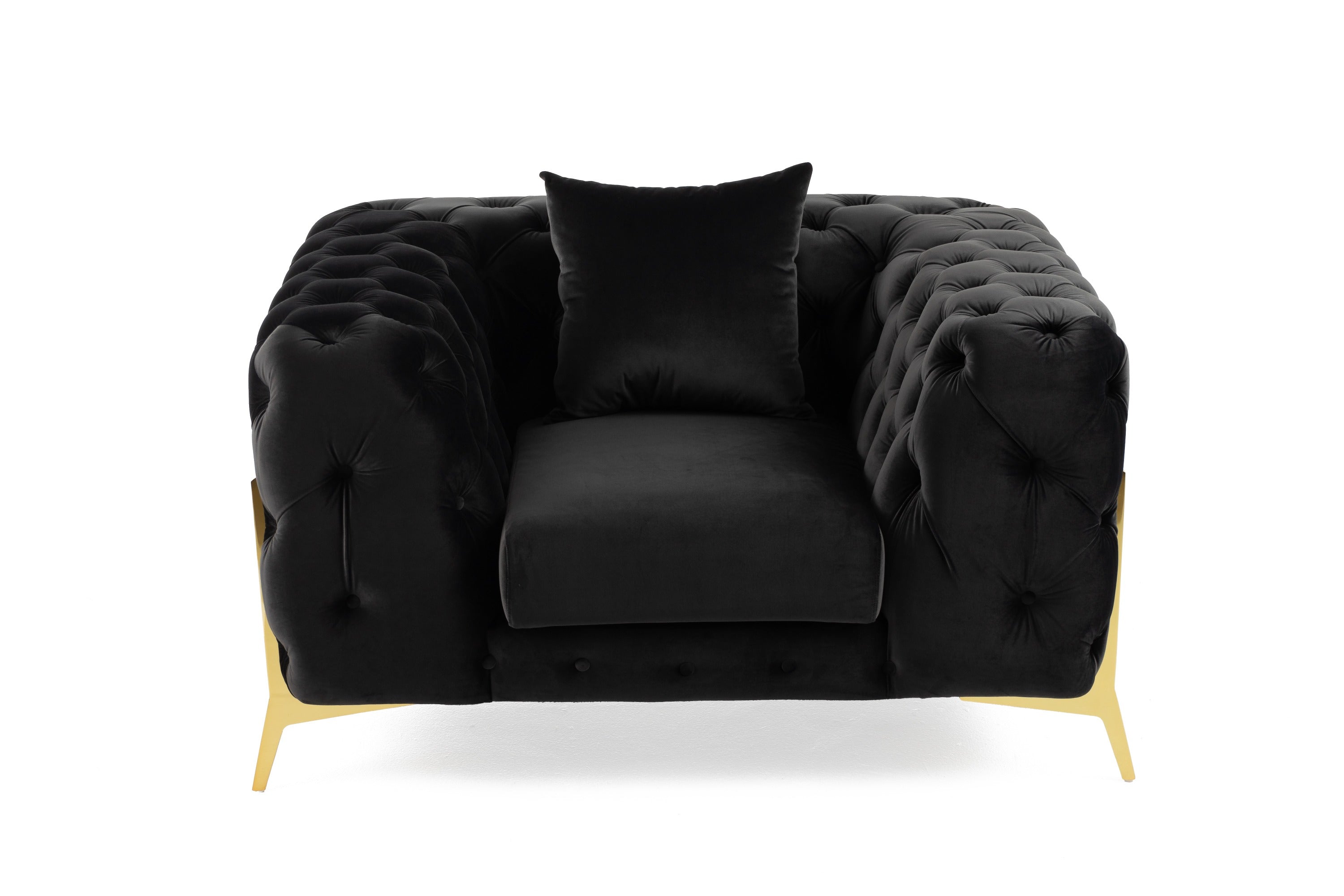 Divani Casa Clarice - Transitional Black Velvet Chair