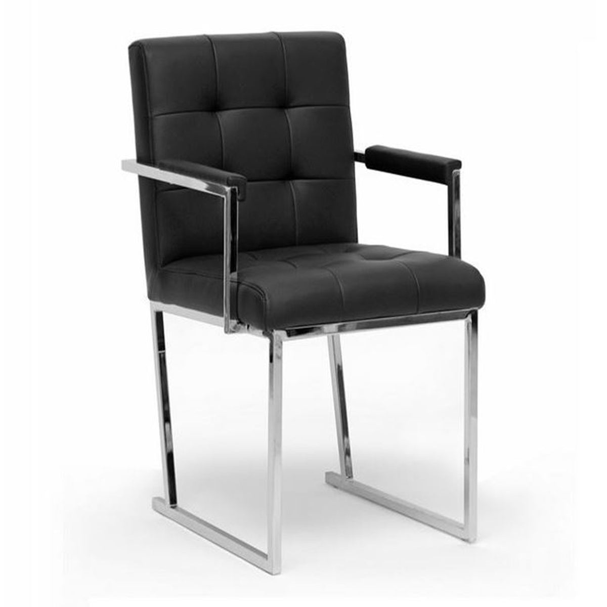 Click Modern Black Leatherette Dining Arm Chair - original 1