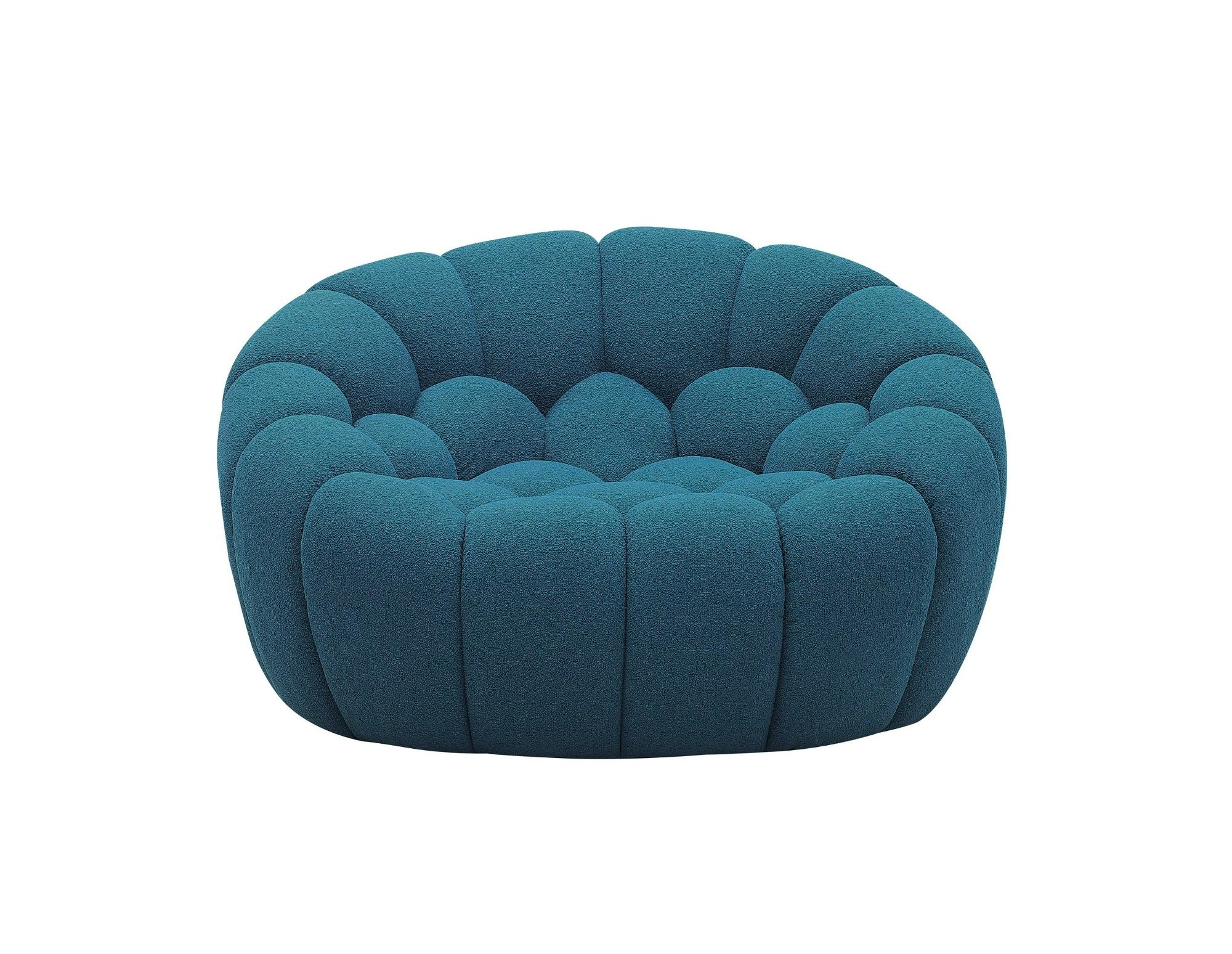 Divani Casa Yolonda - Modern Curved Dark Teal Fabric Chair