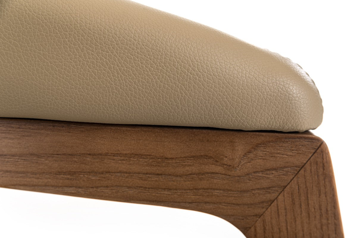 Clive Mid-Century Taupe & Walnut Dining Chair