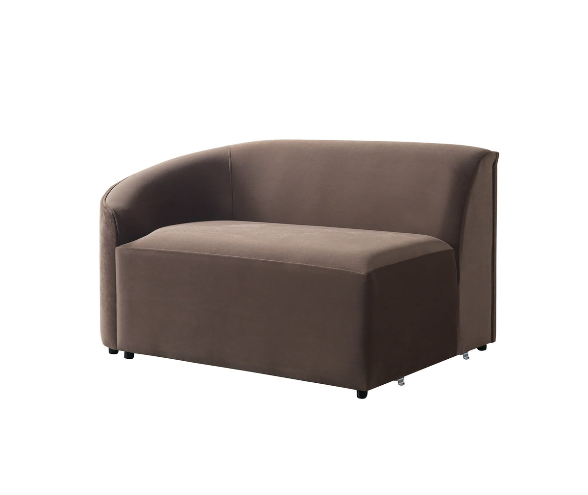 Cloe Coffee Velvet Curved 134" RAF Sectional