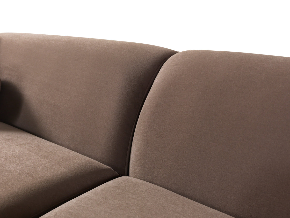 Cloe Coffee Velvet Curved 134" RAF Sectional