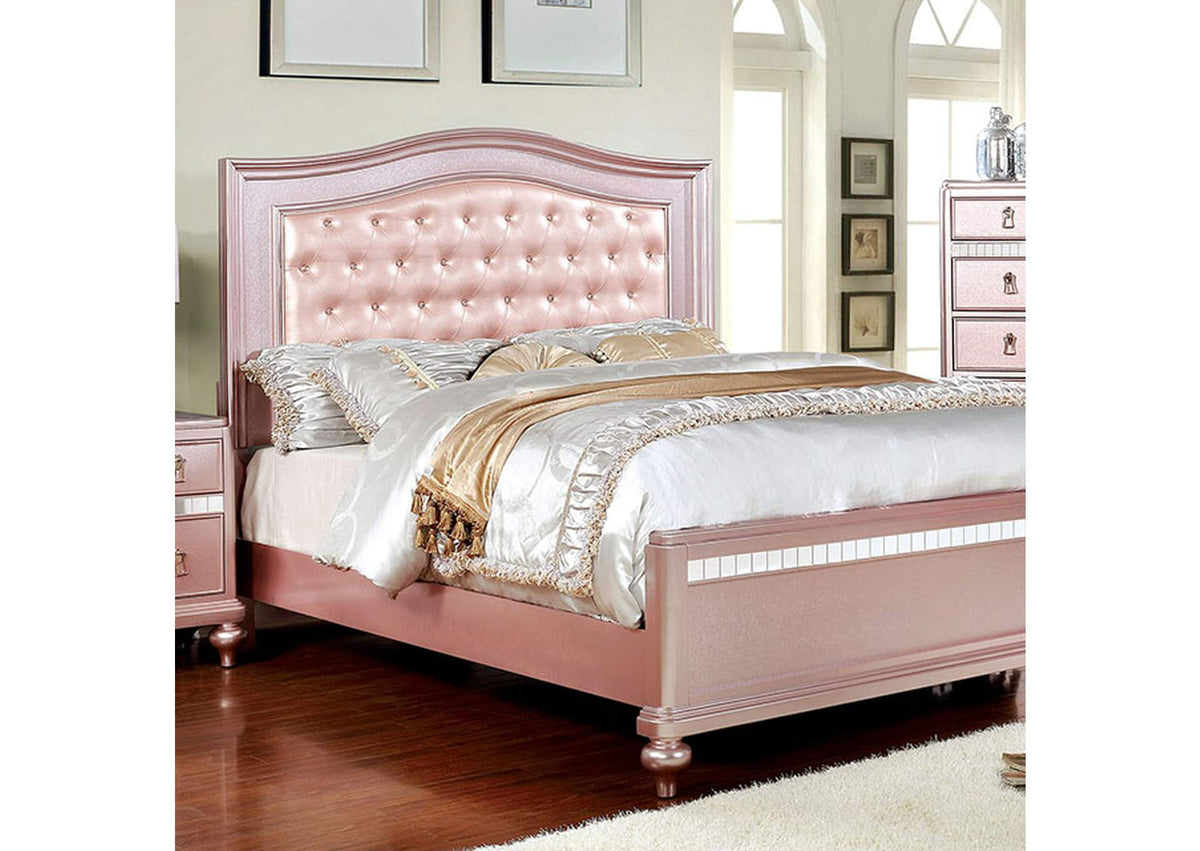 Ariston Rose Gold 4-Piece Full Bedroom Set