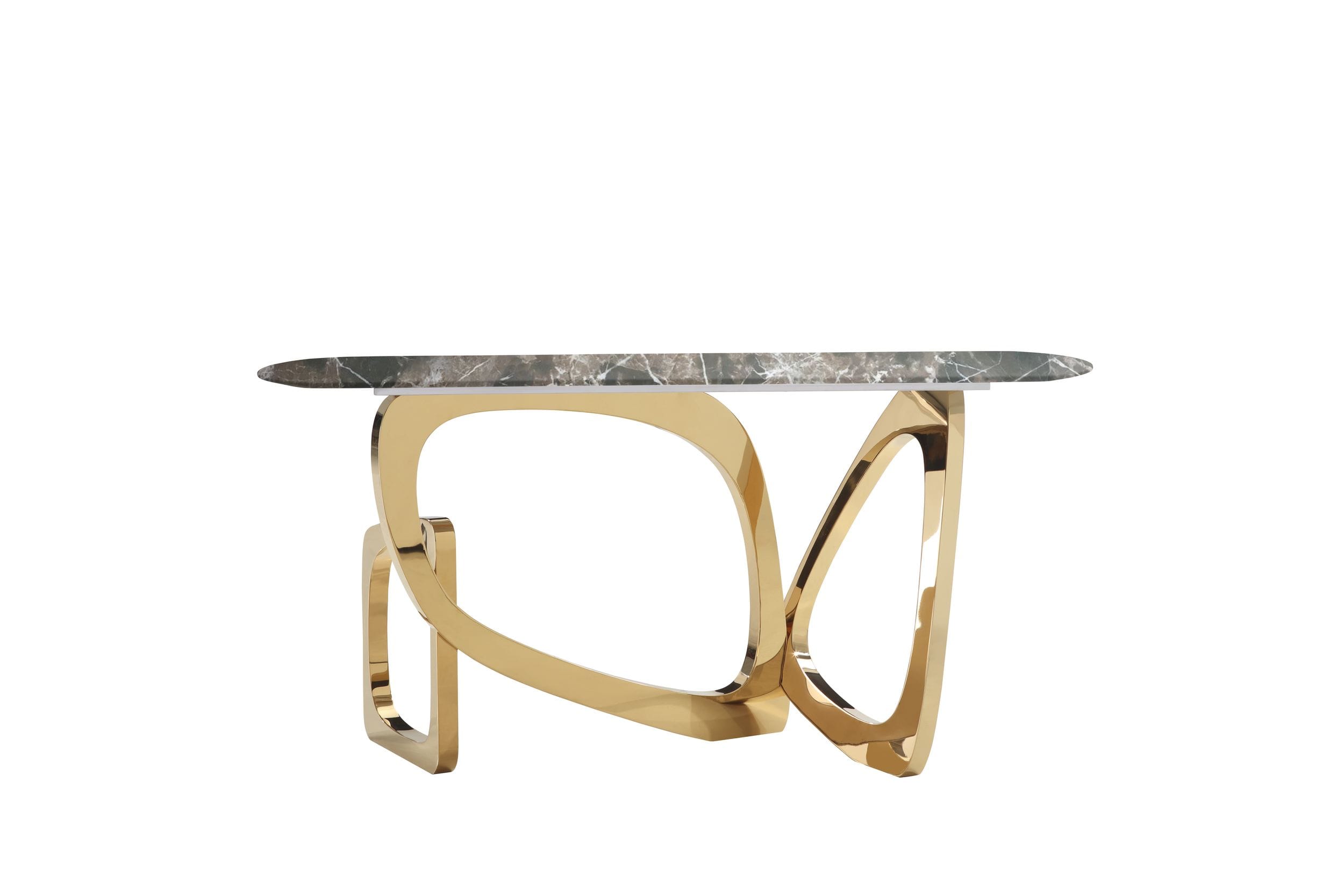Modrest Colton - Glam Brown & Gold Console Table