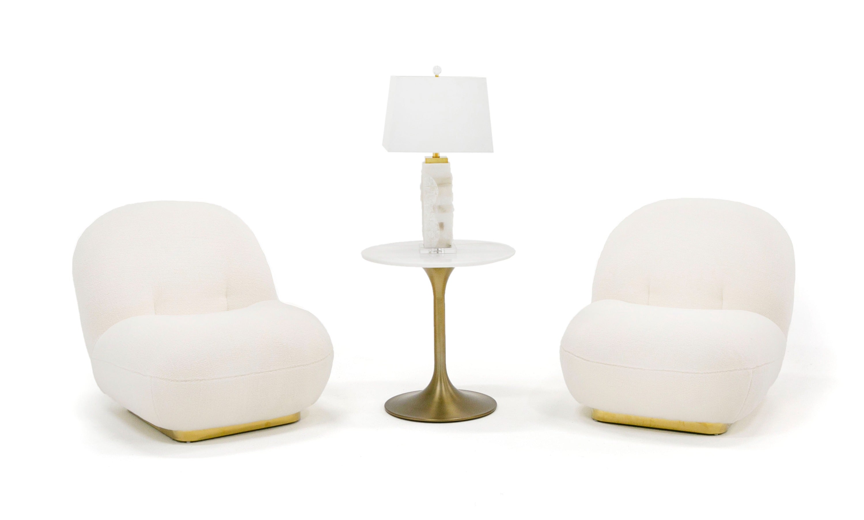 Modrest Crestone - Modern White Sherpa Accent Chair