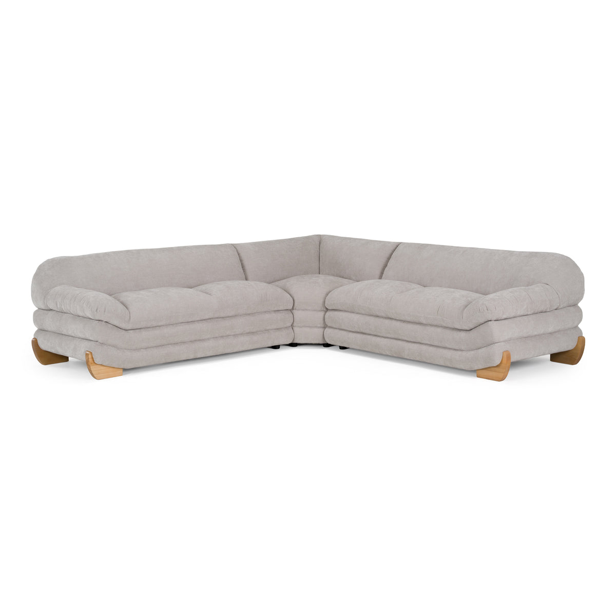 Crockett - Modern Light Grey Fabric Sectional Sofa - original 1