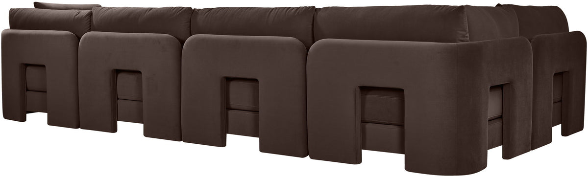 Hammond - Velvet Performance Fabric Upholstered 5 Piece L-Shaped Sectional
