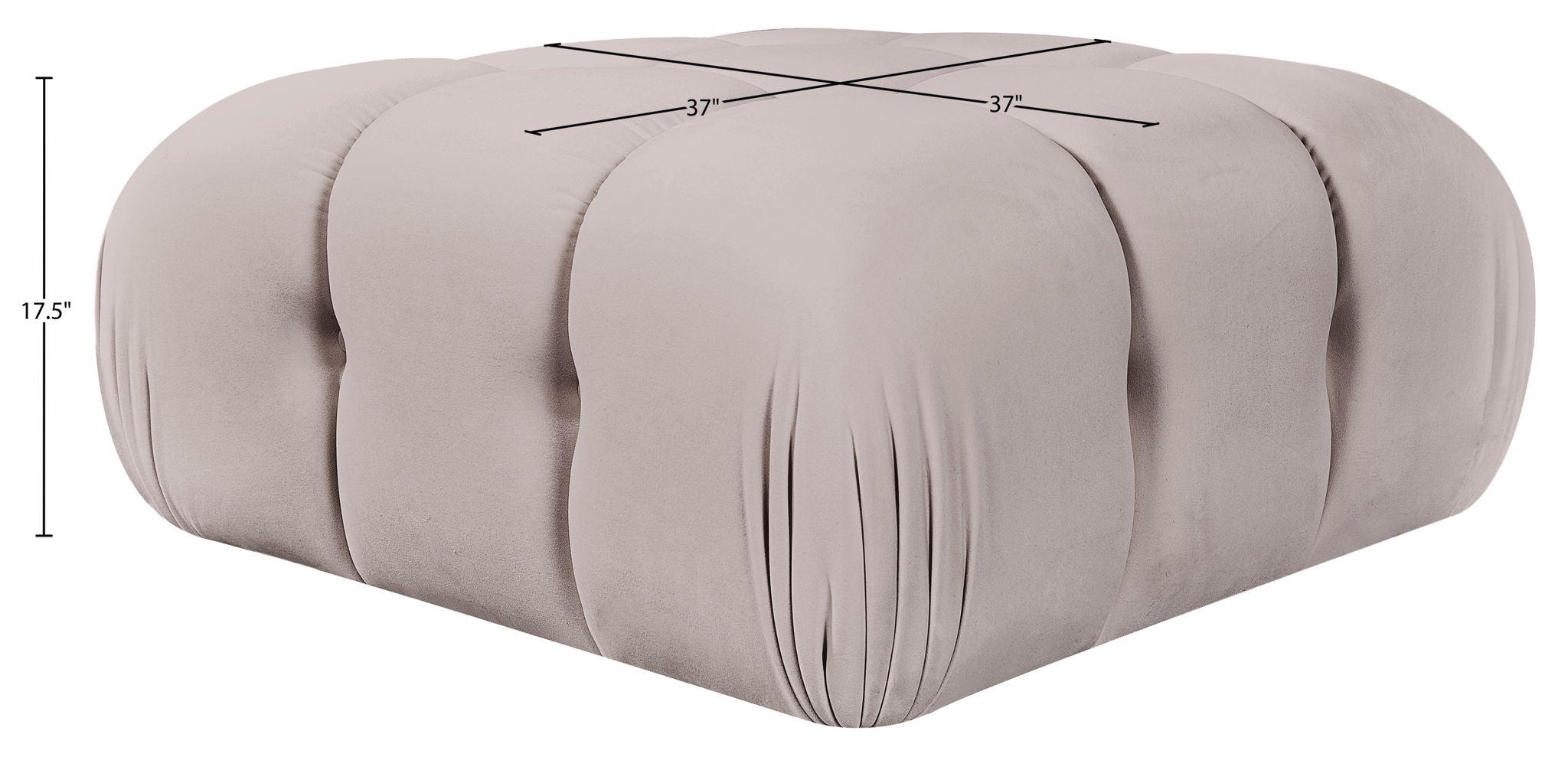 Orin - Velvet Performance Fabric Upholstered Modular Ottoman