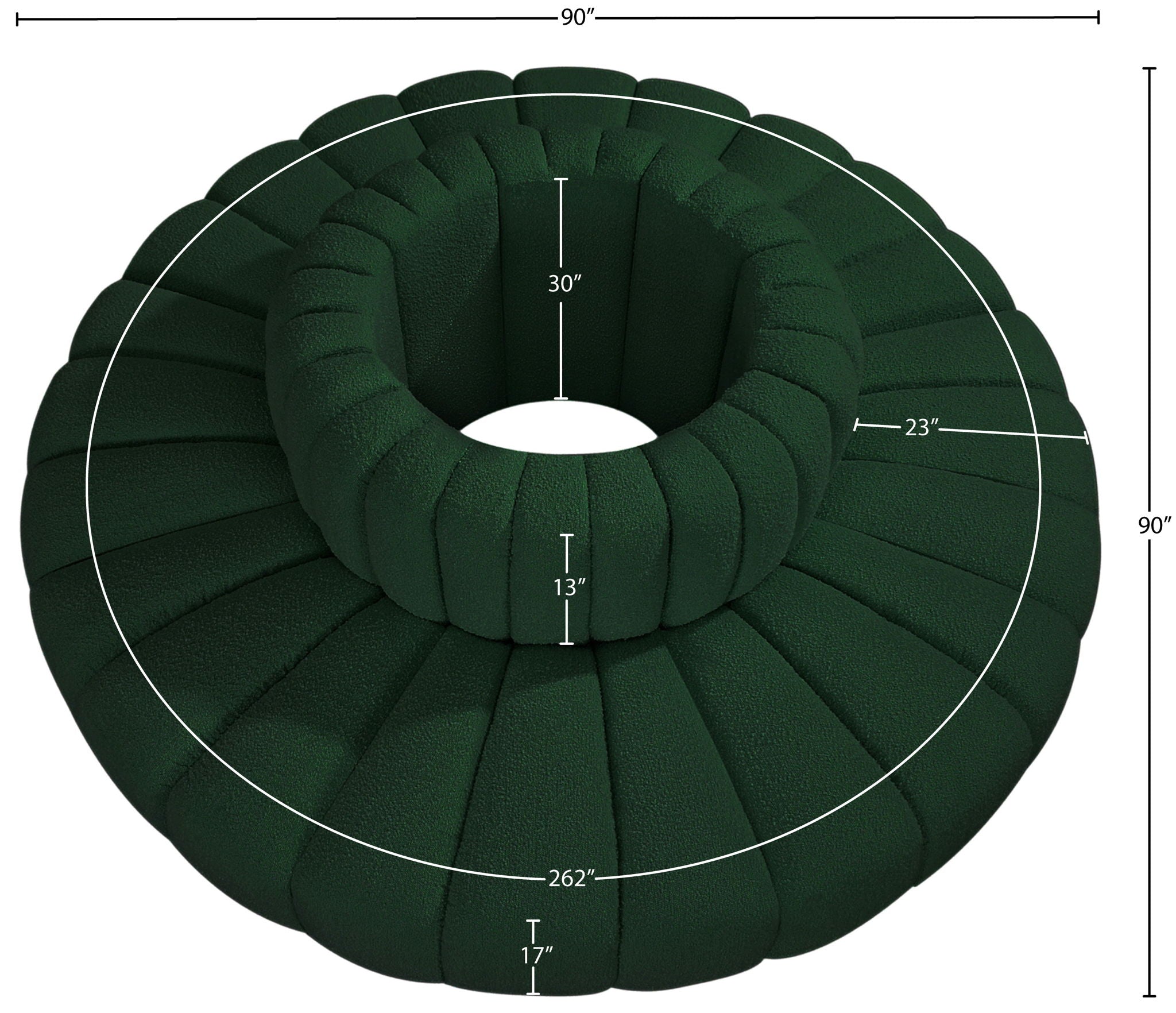 Arc - Boucle Fabric 8 Piece Round Modular Sofa