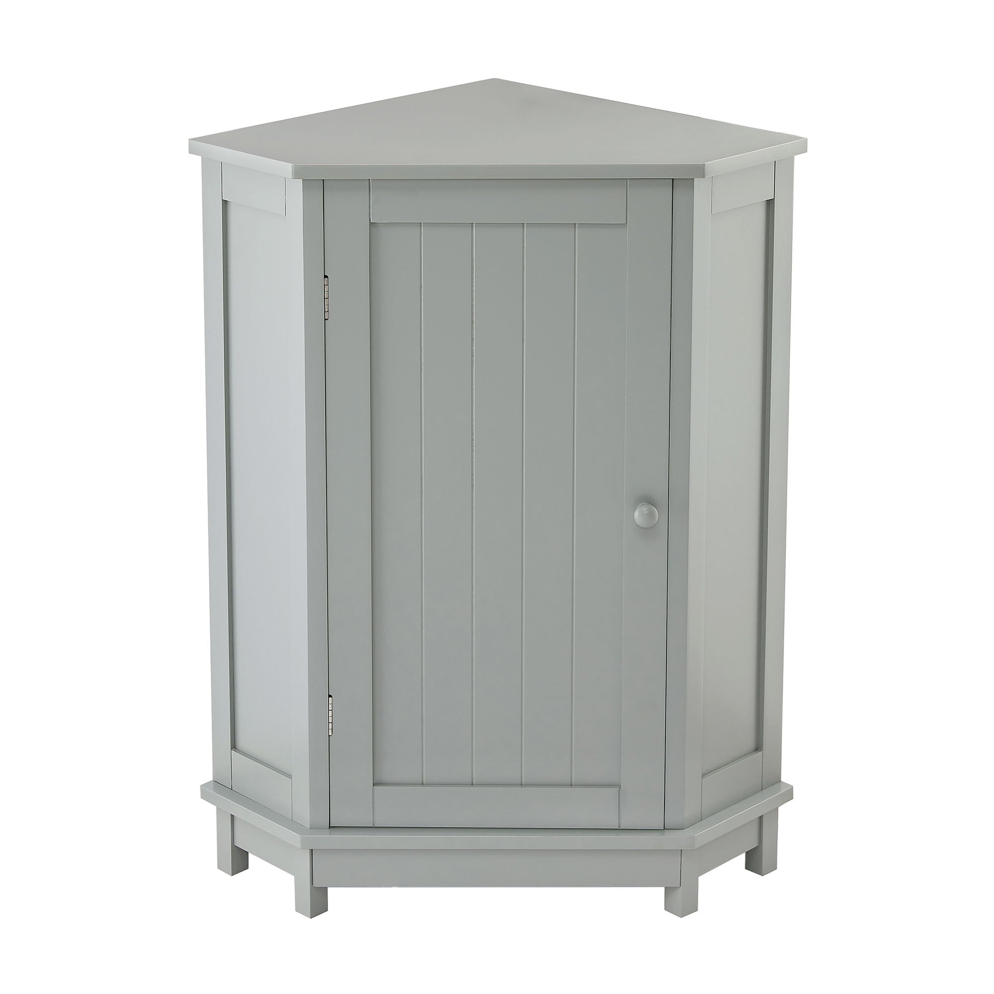 Triangle Corner Bathroom Cabinet With Adjustable Shelf, Storage Unit - Gray
