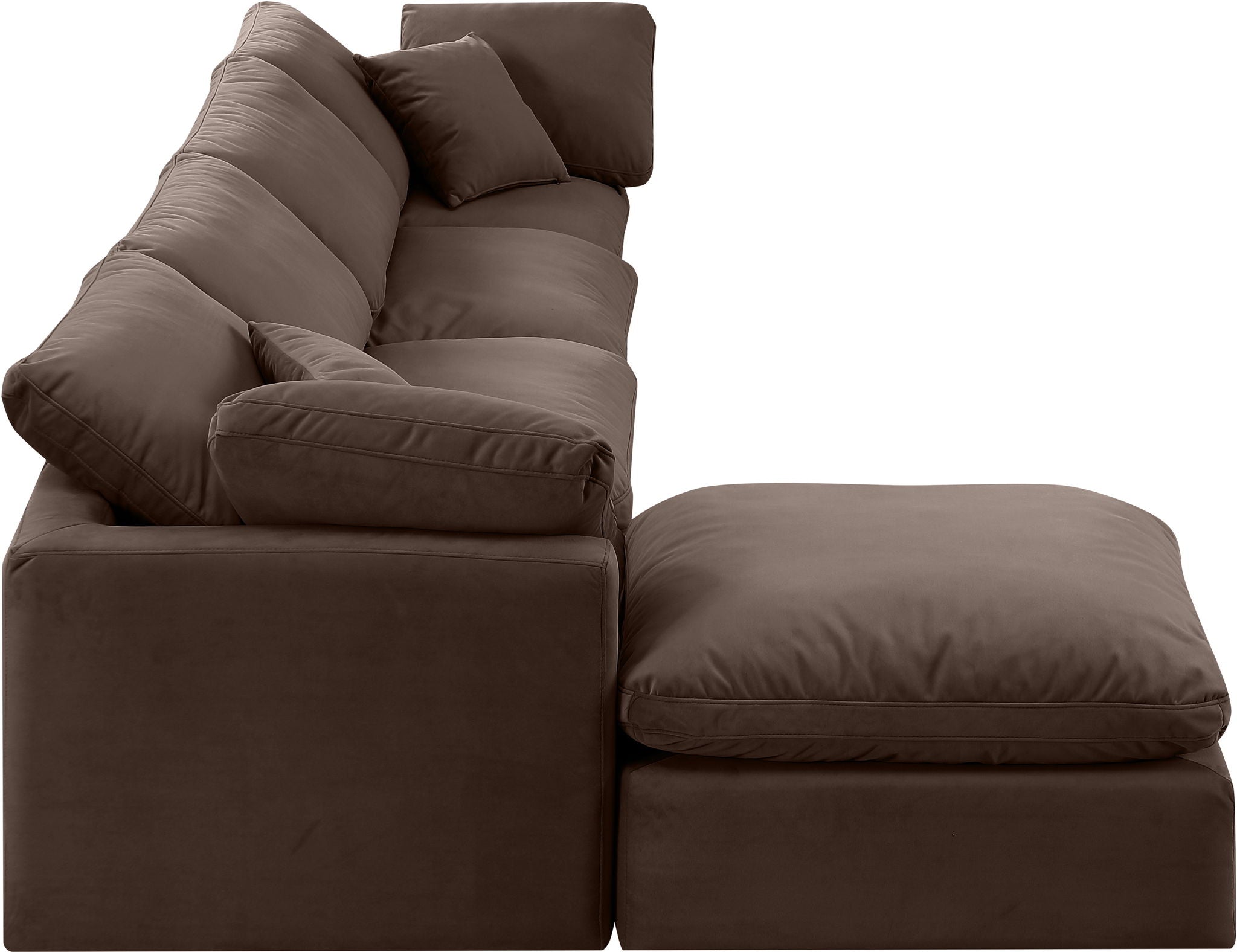 Indulge - Velvet 5 Piece Modular Sectional With Chaise